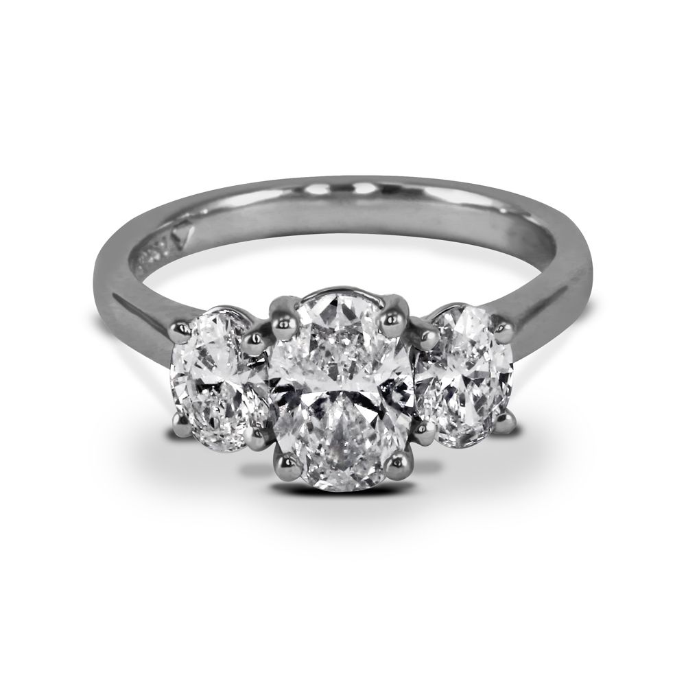 A three-stone engagement ring