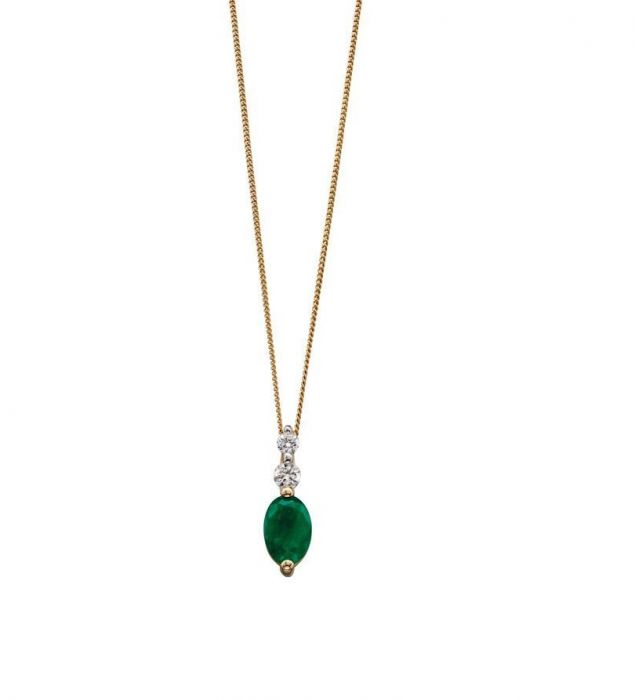 emerald and yellow gold drop pendant