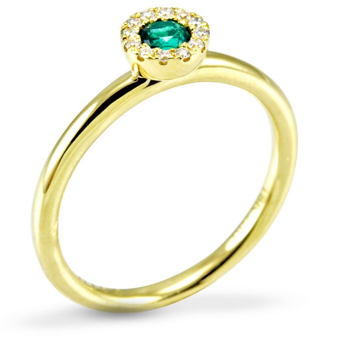 emerald gold engagement ring