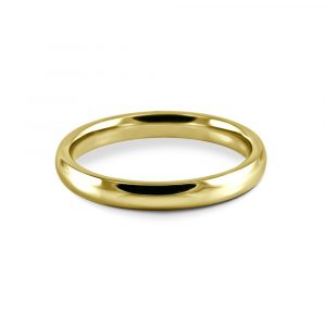 An 18k yellow gold court style wedding band