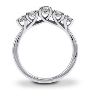 A platinum and diamond five-stone eternity wedding ring 