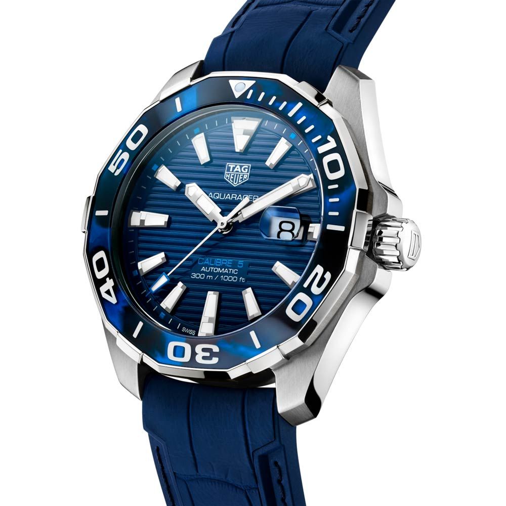 A TAG Heuer Gents Aquaracer 43mm Blue Dial Stainless Steel Automatic Watch