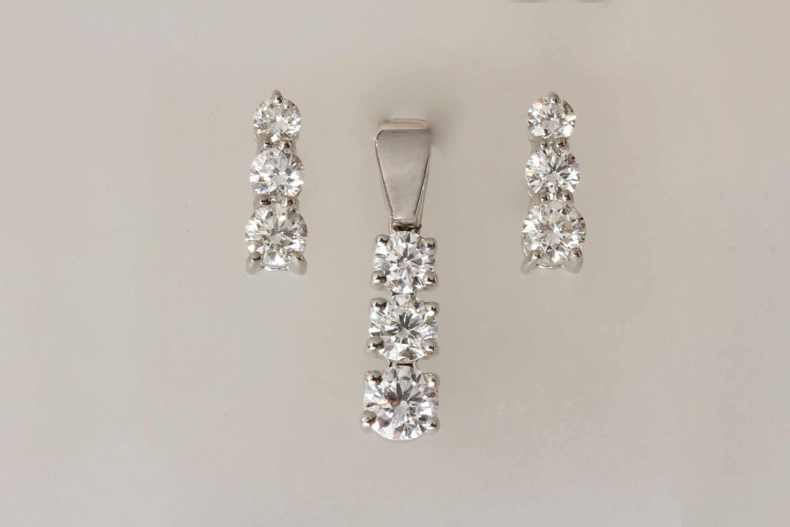 Bridal earring and necklace set from Robert Gatward Jewellers 